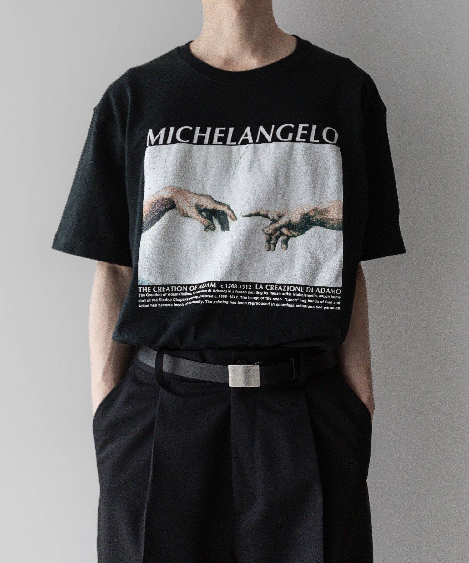 MICHELANGELO PRINT TEE S/S tshirts tシャツ  ティーシャツ カットソー 古着 ビンテージ ヴィンテージ 絵画 ストリート モード メンズ レディース ユニセックス  20代 30代 かっこいい おしゃれ アパレル ブランド コーデ  着こなし 着画 タックイン アート おすすめ