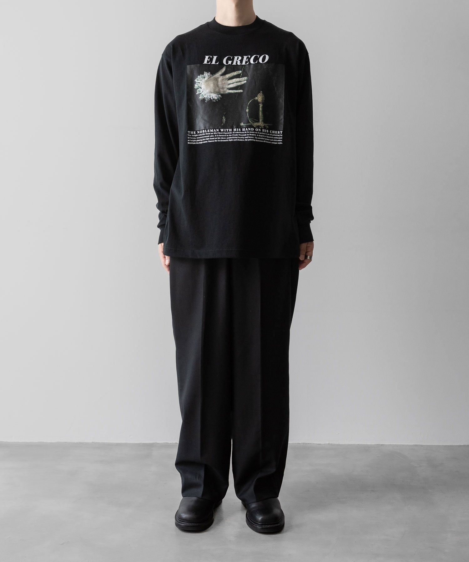 通販 オンラインショップ ネットショップ tshirts tシャツ ティーシャツ ロンT カットソー 古着 ビンテージ ヴィンテージ 絵画 ストリート モード メンズ レディース ユニセックス 20代 30代 かっこいい おしゃれ アパレル ブランド プリント 特殊 着こなし コーデ 着画 着崩し スタイル エフォートレス リラックス オーバーサイズ 全身