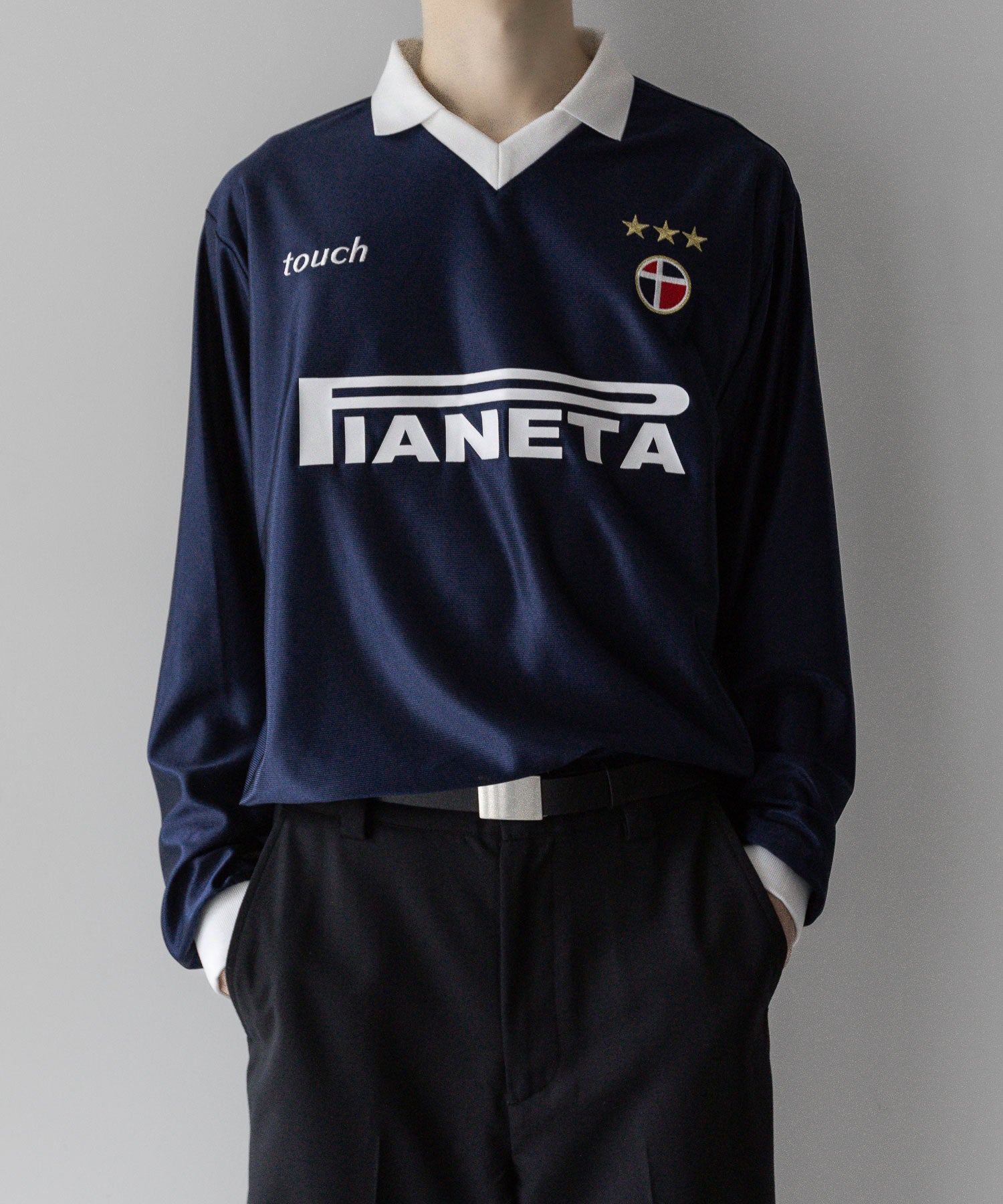 SOCCER GAME SHIRTS L/S football フットボール サッカーシャツ ネイビー ストリート モード メンズ レディース ユニセックス 20代 30代 かっこいい おしゃれ アパレル ブランド トレンド 流行 コーデ  着こなし 着画 シティボーイ シティガール メンズライク