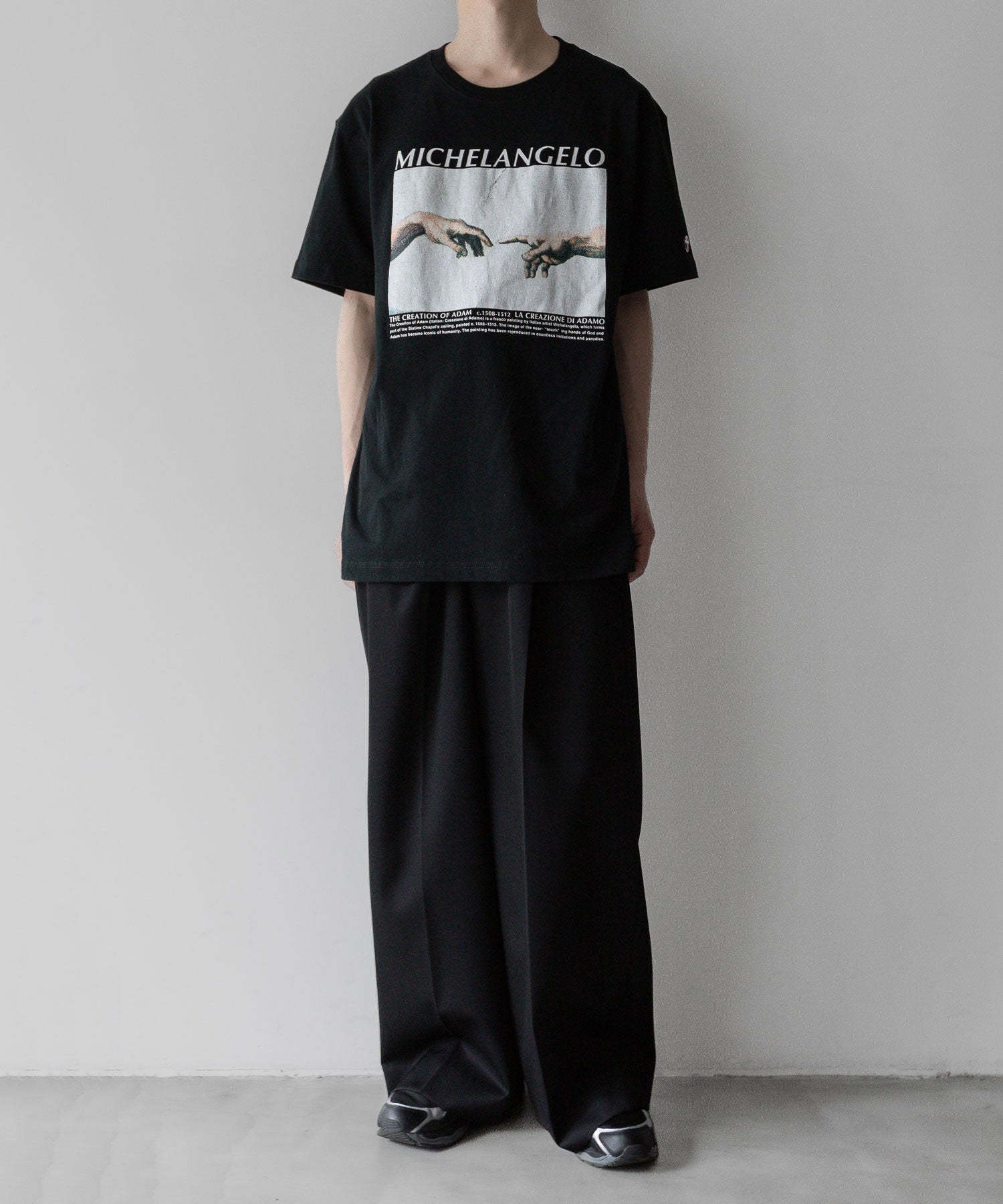 MICHELANGELO PRINT TEE S/S tshirts tシャツ  ティーシャツ カットソー 古着 ビンテージ ヴィンテージ 絵画 ストリート モード メンズ レディース ユニセックス  20代 30代 かっこいい おしゃれ アパレル ブランド コーデ  着こなし 着画 シティボーイ シティガール メンズライク
